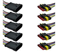 Mintice 5 Piezas 5 Pin Auto Electrico Impermeable Conector Coche Enchufe de Terminal Cable 16 AWG Electricos Rápido Enchufe Calibre Camión Barcos