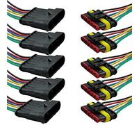 Mintice 5 Piezas 6 Pin Auto Electrico Impermeable Conector Coche Enchufe de Terminal Cable 16 AWG Electricos Rápido Enchufe Calibre Camión Barcos