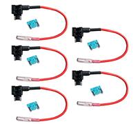 Mintice 5 Piezas Coche 12V 24V Low Profile Adaptador de Fusible Add A Circuit Circuito de Portafusible Grifo Fusible Terminal de Soporte La Hoja 15A