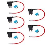 Mintice 5 Piezas Coche 12V 24V Standard Adaptador de Fusible Add A Circuit Circuito de Portafusible Grifo Estilo Fusible Terminal de Soporte Hoja 15A