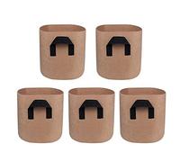 Mintice 5 Piezas Sac à plantes Bolsa de Cultivo de Plantas Vegetal Bolsa Cultivo Tela macetas Respirable hogar jardín para Patata, Tomate, Zanahoria 7 galones marrón
