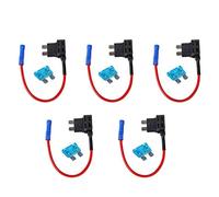 Mintice 5 Piezas Vehículo 12V 24V ATC ATO Standard Adaptador de Fusible Add A Circuit Poner Alcancía Circuito Portafusible Fusible Soporte Hoja 15A