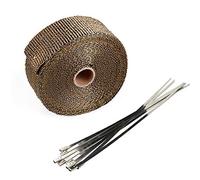 Mintice 5CM X 5M Cinta de Escape Titanio Cinta Anticalorica Aislante Térmica Tubos Escapes Protección contra el Calor Motocicleta con 6 Bridas