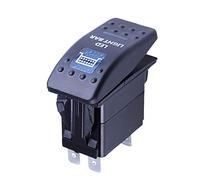 Mintice Coche de 12V 20A LED Azul Interruptor de Palanca Basculante Luz Impermeable Interruptor de Botón Pulsador Conmutador Coche 5 Pines Bar Light