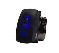 Mintice Coche de 12V 20A LED Azul Luz Interruptor de Palanca Basculante Momentáneo Interruptor de Botón Pulsador ON/OFF/ON 7Pin Winch In Out Light