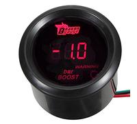 Mintice Universal Indicador de Impulso Turbo 2" 52mm Medidor Digital de Coche Luz LED Rojo Bar Turbo Boost Calibre Turboalimentado Eléctrico Motor Equipo Instrumentos