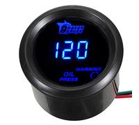 Mintice Universal Indicador de Prensa de Aceite 2" 52mm Medidor Digital de Coche Luz LED Azul Prensa de Aceite Presión Medidor Eléctrico Motor Equipo Instrumentos