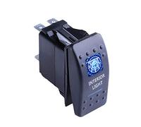 Mintice Vehículo 12V 20A LED Azul Interruptor de Palanca Basculante Luz Impermeable Interruptor Botón Pulsador Conmutador Coche 5 Pin Interior Light