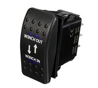 Mintice Vehículo 12V 20A LED Azul Luz Interruptor de Palanca Basculante Momentáneo Botón Pulsador Conmutador Impermeable Coche 7Pin Winch In out