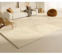 MINTIFNT Alfombra Crema a Rayas Alfombra de Lujo para Salón Alfombra para Dormitorio Alfombra Antideslizante para Mesilla de Noche 200x250cm