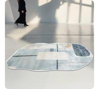 MINTIFNT Arte Salón Alfombra Grande Alfombra Irregular Dormitorio Cabecera Alfombra Decorativa Abstracta Hogar Moderno Alfombra Antideslizante 80x120cm