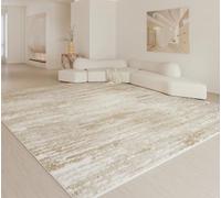 MINTIFNT Crema Minimalista Alfombra De Rayas Beige Alfombras Grandes para El Salón Cómoda Alfombra Suave para El Dormitorio 160x230cm