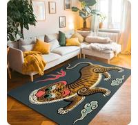 MINTIFNT Grande Abstracto Tigre Decorativo Salón Alfombra Mesa de Café Estera Luz Arte de Lujo Dormitorio Alfombra Fluffy 200x250cm