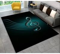 MINTIFNT Notas Musicales Piano Arte Alfombra Sala De Estar Decoración del Hogar Dormitorio Junto A La Cama Sofá Mesa De Café Alfombra De Entrada Antideslizante Alfombra De Piso 120x160cm