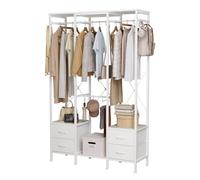 Mintnook Perchero, Armario Abierto para Ropa, Perchero Burro Ropa, Resistente, para Dormitorio, Salón, Entrada, Blanco
