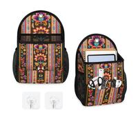 Mintoprints Aztec Boho - Paquete de 2 bolsas de almacenamiento para colgar en la pared, bolsa organizadora colgante navajo del suroeste con bolsillo, cesta de almacenamiento de tela para organizar la