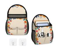 Mintoprints Bolsa de almacenamiento para colgar en la pared, diseño de flores silvestres en acuarela, bolsa organizadora para colgar en la pared con bolsillo, cesta organizadora de tela para baño