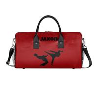 Mintoprints Bolsa de deporte personalizada bolsa de gimnasio personalizada con nombre bolsa de viaje de fin de semana, Rojo cocodrilo, Diseño moderno