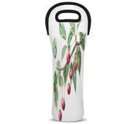Mintoprints Bolsa de neopreno con diseño de cerezas y frutas para 1 botella, bolsa de neopreno para botella de vino, soporte para botellas de vino para viajes, pícnic, fiesta