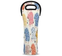 Mintoprints Bolsa de neopreno con diseño de erizo, 1 botella, bolsa de neopreno para botella de vino, soporte para botellas de vino para viajes, pícnic, fiesta