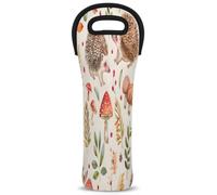 Mintoprints Bolsa de neopreno con diseño de erizo, diseño de seta de animal, 1 botella, bolsa de neopreno para botella de vino, soporte para botellas de vino para viajes, pícnic, fiesta