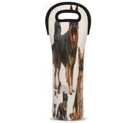 Mintoprints Bolsa de neopreno con diseño de perro divertido para 1 botella, bolsa de neopreno para botella de vino, soporte para botellas de vino para viajes, pícnic, fiesta