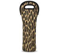 Mintoprints Bolsa de neopreno con estampado de leopardo, diseño de piel de safari, 1 botella, bolsa de neopreno para botella de vino, soporte para botellas de vino para viajes, pícnic, fiesta