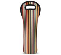 Mintoprints Bolsa de transporte de vino azteca mexicana con diseño geométrico de rayas arcoíris para 1 botella, bolsa de neopreno para botella de vino, soporte para botellas de vino para viajes