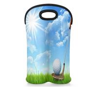 Mintoprints Bolsa de transporte de vino con temática de club de golf deportivo para 2 botellas, bolsa de neopreno para botellas de vino, bolsa enfriadora de vino para viajes, picnic, fiesta