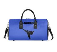 Mintoprints Bolsa deportiva personalizada para gimnasio con nombre, bolsa de arte marcial, Azul/claro, Moderno