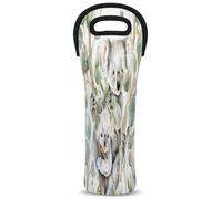 Mintoprints Bonita bolsa de transporte de vino con diseño de koala, animales, acuarela, vida silvestre, 1 botella, bolsa de neopreno para vino, bolsa de transporte para botellas de vino, para viajes