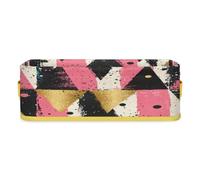Mintoprints Cesta de papel higiénico abstracta geométrica con rosas negras doradas para baño, cesta de papel de almacenamiento de tela para tanque de inodoro, cesta decorativa pequeña con asa para