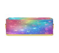 Mintoprints Cestas de papel higiénico de corazones coloridos arcoíris para baño, cesta de papel de almacenamiento de tela para tanque de inodoro, cesta decorativa pequeña con asa para organizar