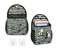 Mintoprints Clover - Bolsa de almacenamiento para colgar en la pared, diseño de tréboles irlandeses, bolsa organizadora para colgar en la pared del día de San Patricio con bolsillo, cesta organizadora