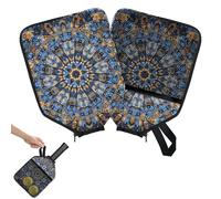 Mintoprints Funda de paleta de pickleball colorida con diseño de mandala, funda para raqueta con bolsillo y correa de asa, funda floral vintage para remo, se adapta a la mayoría de raquetas