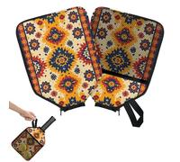 Mintoprints Funda de paleta de pickleball con diseño de flores vintage, funda para raqueta con bolsillo y correa de asa, funda azteca a rayas nativas para remo, se adapta a la mayoría de raquetas