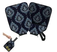 Mintoprints Funda de paleta de pickleball floral vintage, funda para raqueta con bolsillo y correa de asa, funda para remo azteca de flores, estilo bohemio, se adapta a la mayoría de raquetas