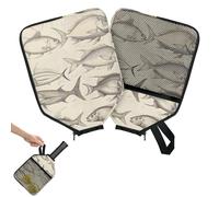 Mintoprints Funda para pala de pescado y pickleball, funda para raqueta con bolsillo y correa de asa, funda vintage para remo de peces que se adapta a la mayoría de raquetas