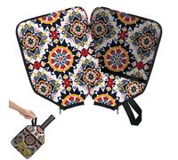Mintoprints Funda para paleta de pickleball con diseño geométrico abstracto azteca, funda para raqueta con bolsillo y correa de asa, funda vintage para remo de flores, se adapta a la mayoría de