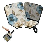 Mintoprints Funda para paleta de pickleball con flores vintage de primavera, funda para raqueta con bolsillo y correa de asa, funda floral de acuarela para remo, se adapta a la mayoría de raquetas