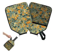 Mintoprints Funda retro para remo de pickleball, diseño de flores silvestres, funda para raqueta con bolsillo y correa de asa, funda floral vintage para remo, se adapta a la mayoría de raquetas