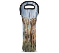 Mintoprints Funny Highland Cow - Bolsa de neopreno para botella de vino, para viajes, pícnic, fiesta