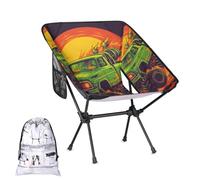 Mintoprints Funny Monster Truck - Silla de camping ligera y plegable, portátil, compacta para exteriores, viajes, playa, senderismo, mochileros