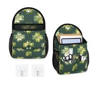 Mintoprints Green Lucky Clover - Paquete de 2 bolsas de almacenamiento para colgar en la pared, bolsa organizadora colgante para el día de San Patricio con bolsillo, cesta de almacenamiento de tela