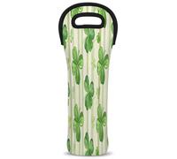 Mintoprints Happy St Patrick's Day - Bolsa de neopreno para botella de vino, diseño de tréboles verdes primaverales, 1 botella, soporte para botellas de vino para viajes, pícnic, fiesta