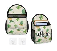 Mintoprints Happy St. Patrick's Day Spring Shamrock - Paquete de 2 bolsas de almacenamiento para colgar en la pared, bolsa organizadora con bolsillo, bolsa de almacenamiento de tela, cesta para