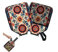 Mintoprints Mandala Vintage Floral Pickleball Paddle Cover, funda para raqueta con bolsillo y correa de asa, funda para remo se adapta a la mayoría de raquetas