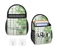 Mintoprints Paquete de 2 bolsas de almacenamiento para colgar en la pared, diseño de trébol del día de San Patricio, bolsa organizadora colgante con bolsillo, cesta de almacenamiento de tela para