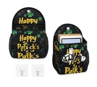Mintoprints Paquete de 2 bolsas de almacenamiento para colgar en la pared, diseño de trébol del día de San Patricio, bolsa organizadora colgante con bolsillo, cesta de almacenamiento de tela para