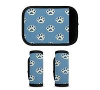 Mintoprints Paquete de 2 fundas de asa de equipaje con diseño de pata de perro, color azul, accesorios de viaje para avión, aeropuerto, estampado de huellas